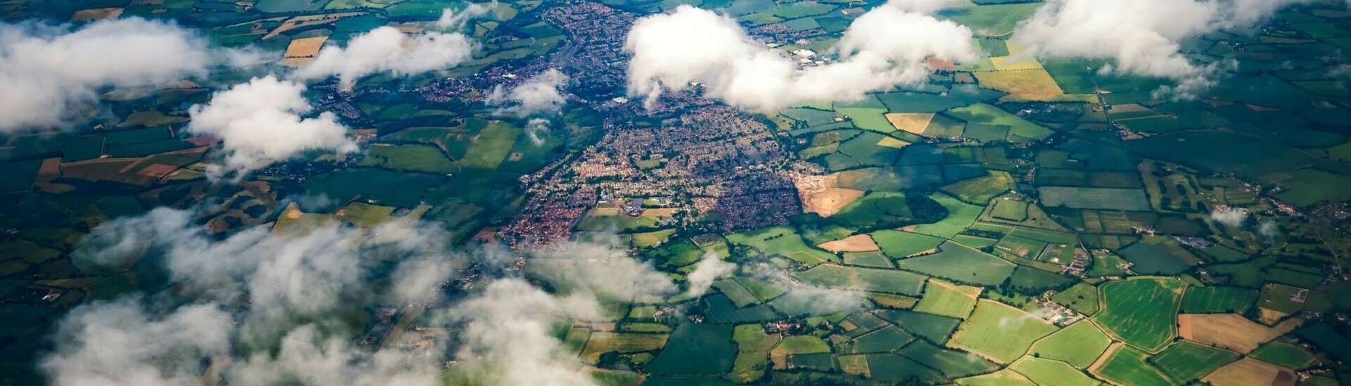 Aerial view overlooking Stansted